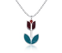 Pretty Tulip Silver Necklace SPE-3367 (CO5+CO15+PR6)